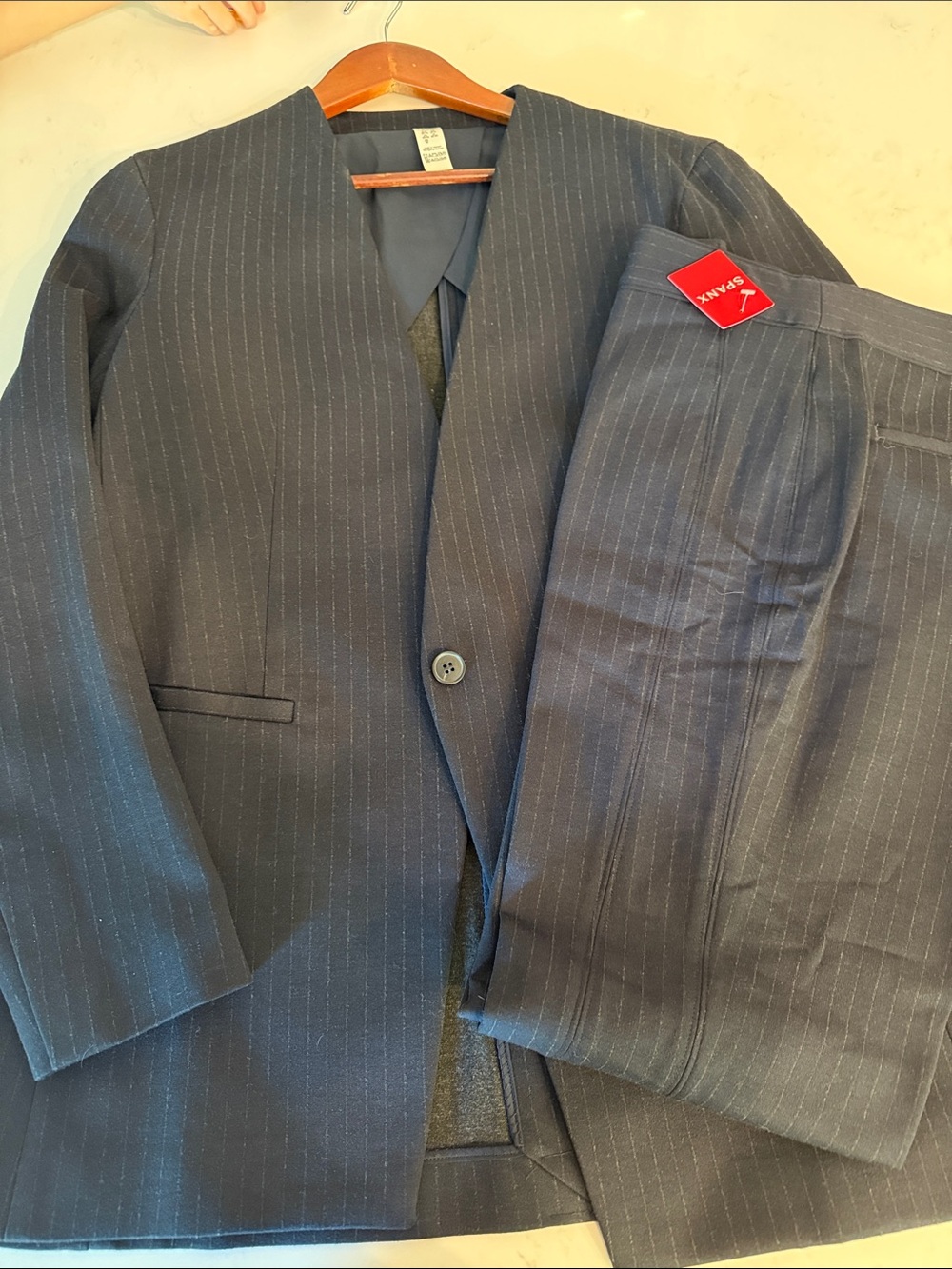 SPANX Women's Navy Pinstripe Suit